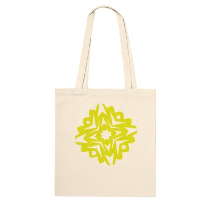 Winter Star Tote Bag – Minimalist papercut design in yellow